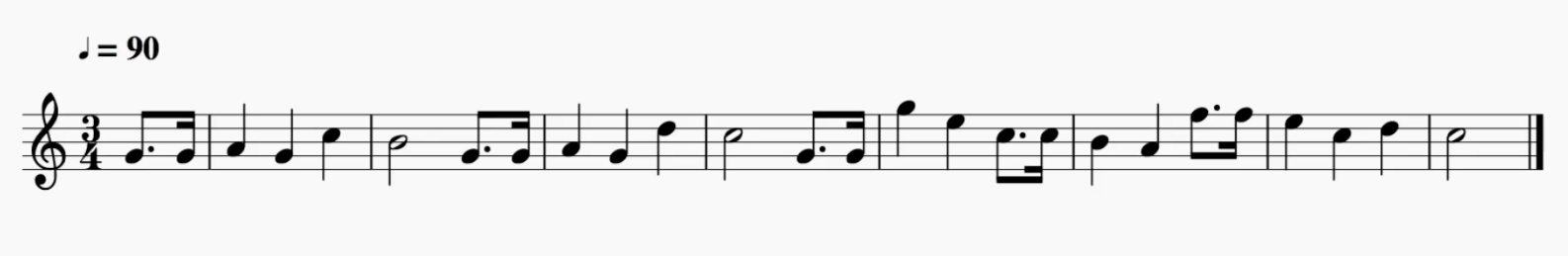 The 3/4 time signature or meter