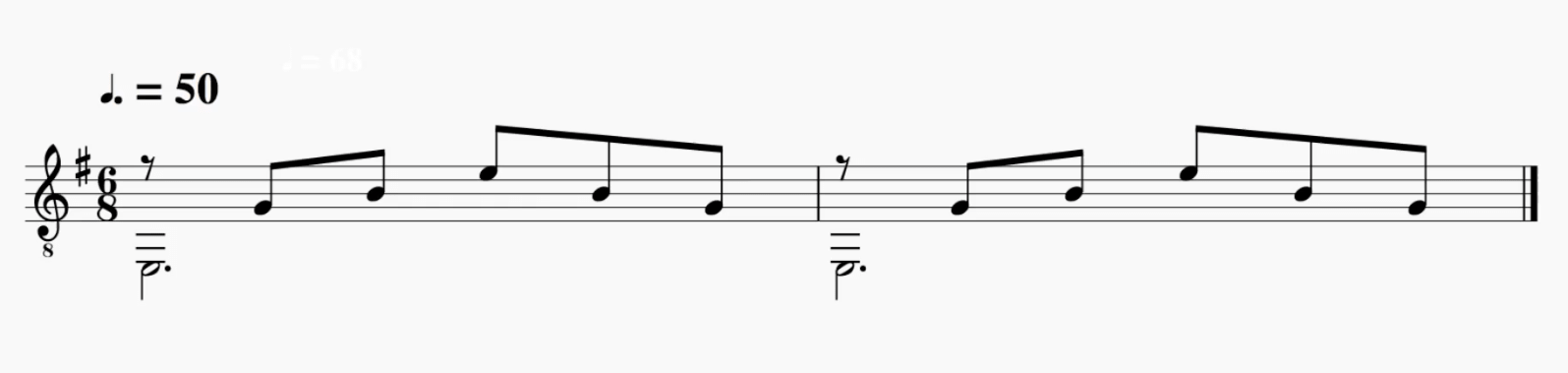 složené metry: 6/8 časový podpis